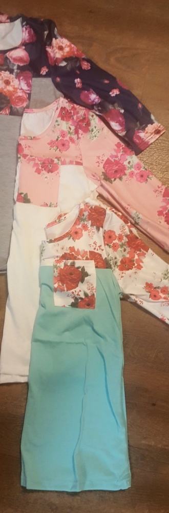 Floral 3/4 sleeve tee